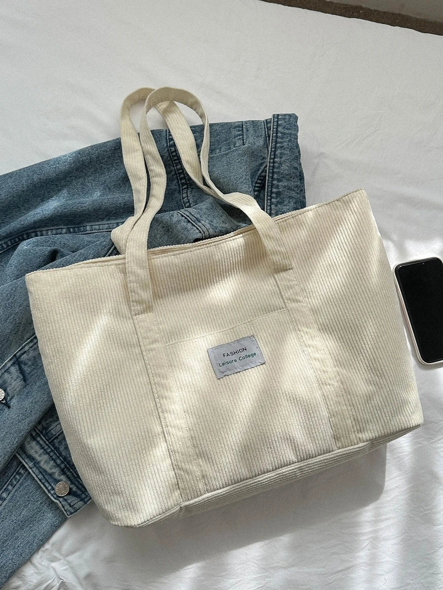 Bolsa de Ombro Athena - Veludo Cotelê Grande Literária | Aurora