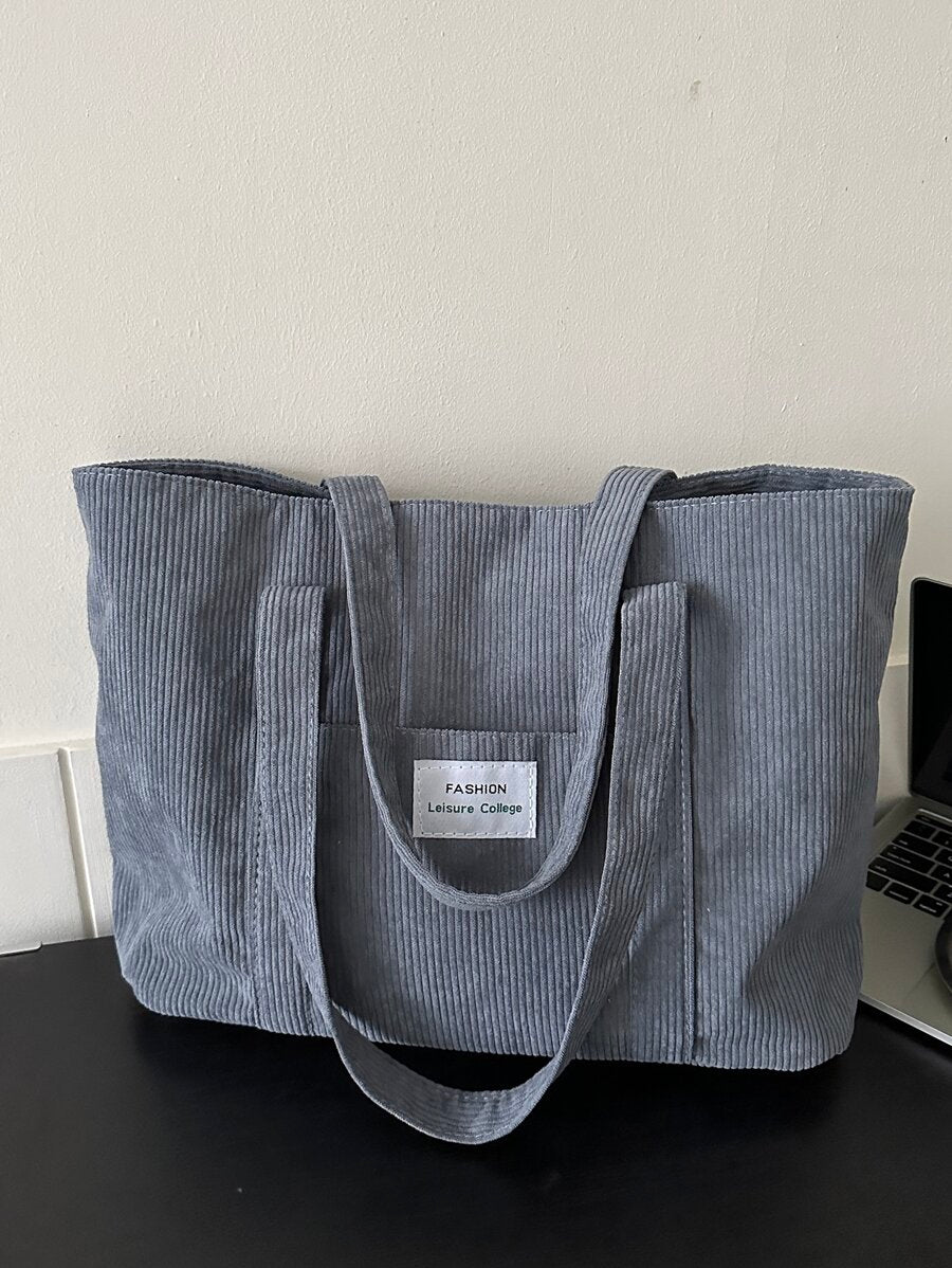 Bolsa de Ombro Athena - Veludo Cotelê Grande Literária | Aurora