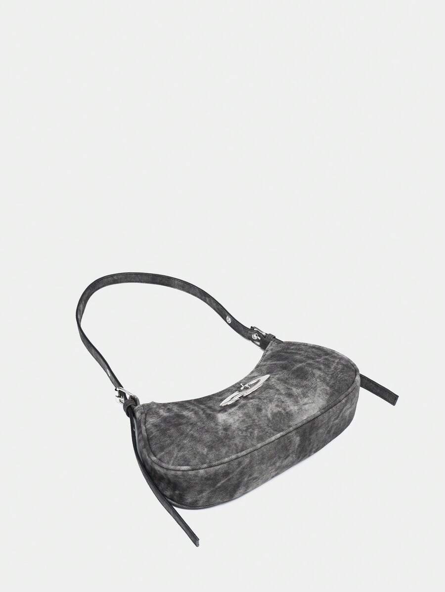 Bolsa Nyx - Gótica Y2K Couro PU Rebites Meia-Lua | Aurora