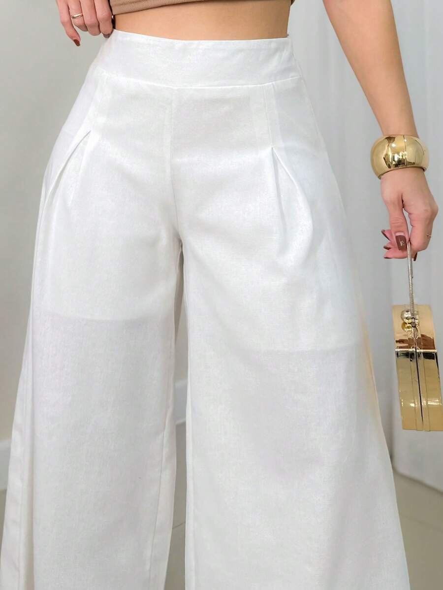 Calça Pantalona Aura - Cambraia Leve Elegante | Aurora