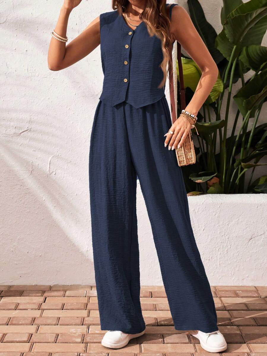 Conjunto Clio - Regata + Calça Chocolate Casual Férias | Aurora