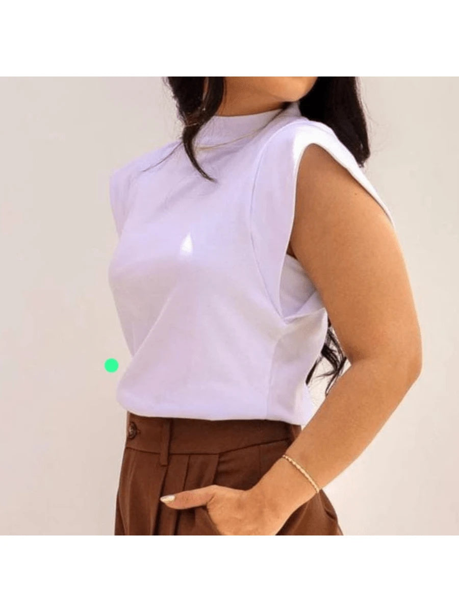 Blusa Tyche - Muscle Marrom Gola Alta Manga Morcego | Aurora