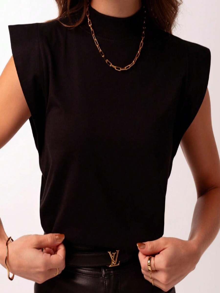 Blusa Tyche - Muscle Marrom Gola Alta Manga Morcego | Aurora