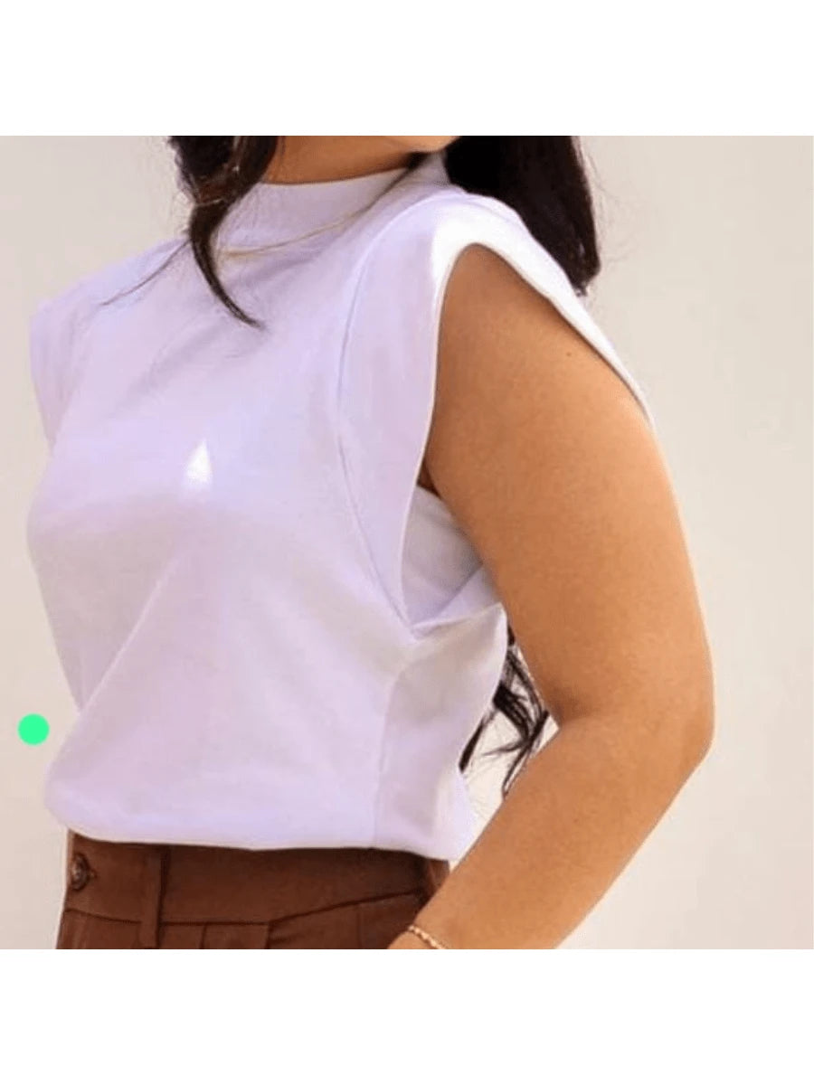 Blusa Tyche - Muscle Marrom Gola Alta Manga Morcego | Aurora