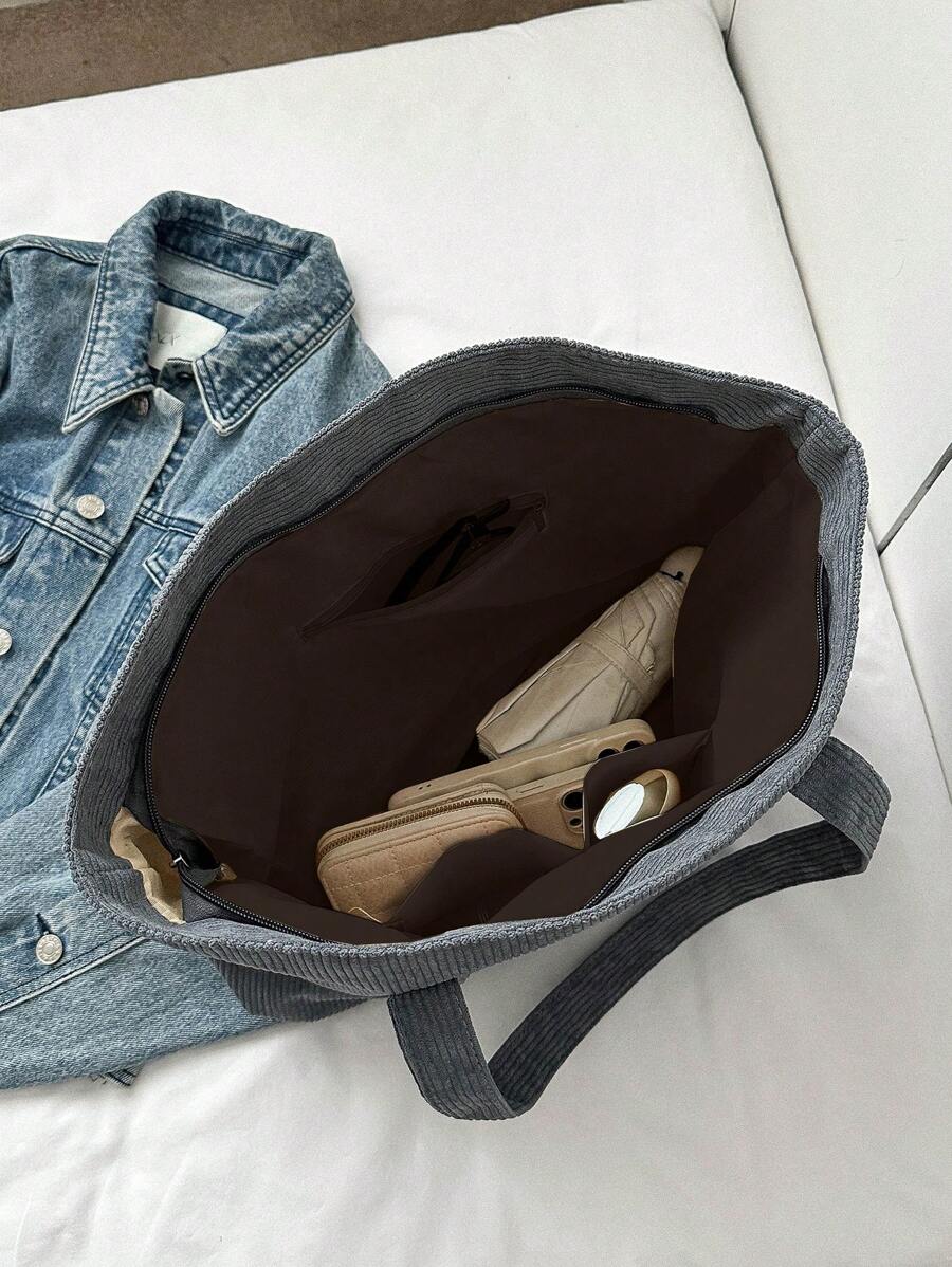 Bolsa de Ombro Athena - Veludo Cotelê Grande Literária | Aurora