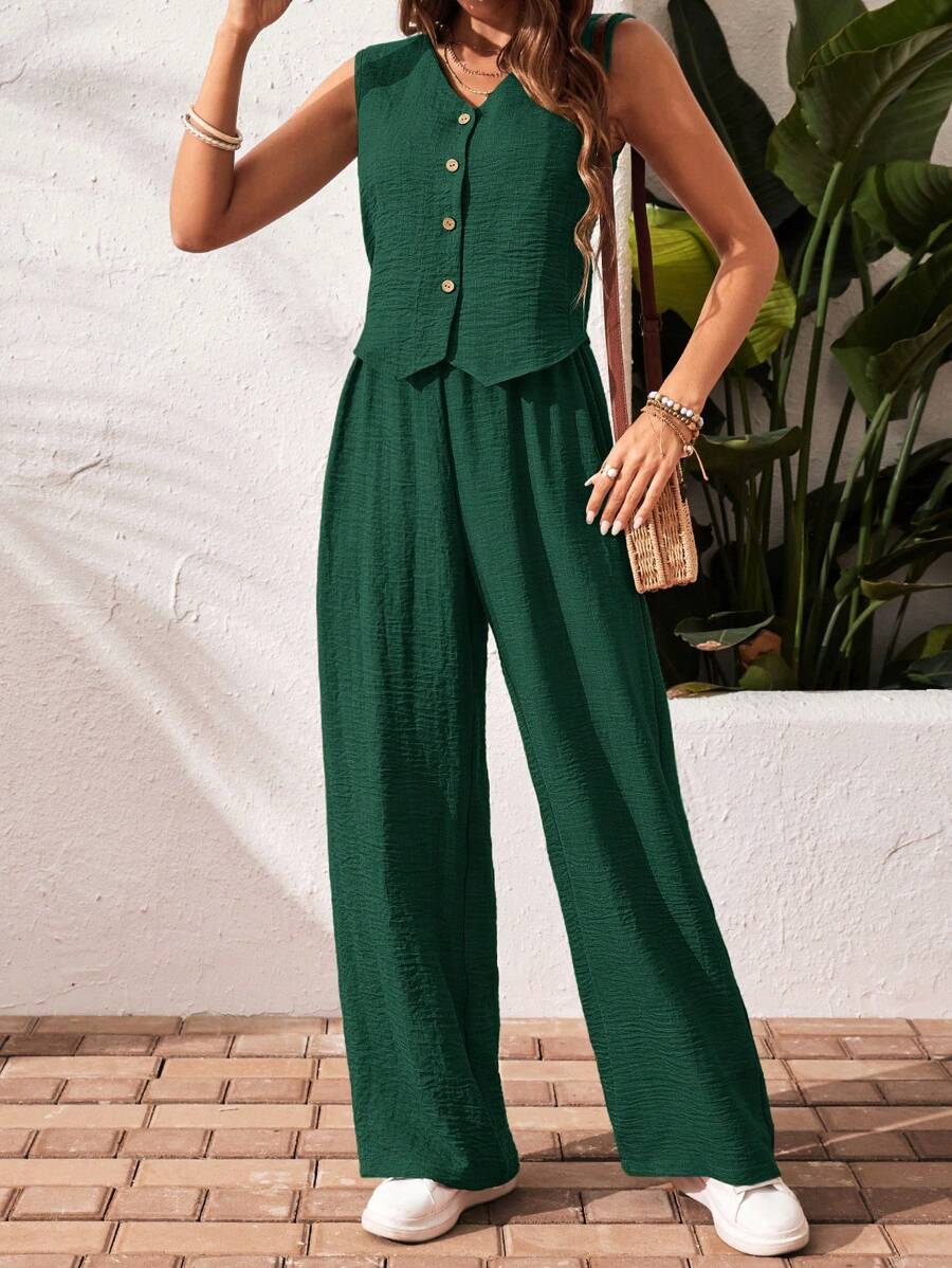 Conjunto Clio - Regata + Calça Chocolate Casual Férias | Aurora