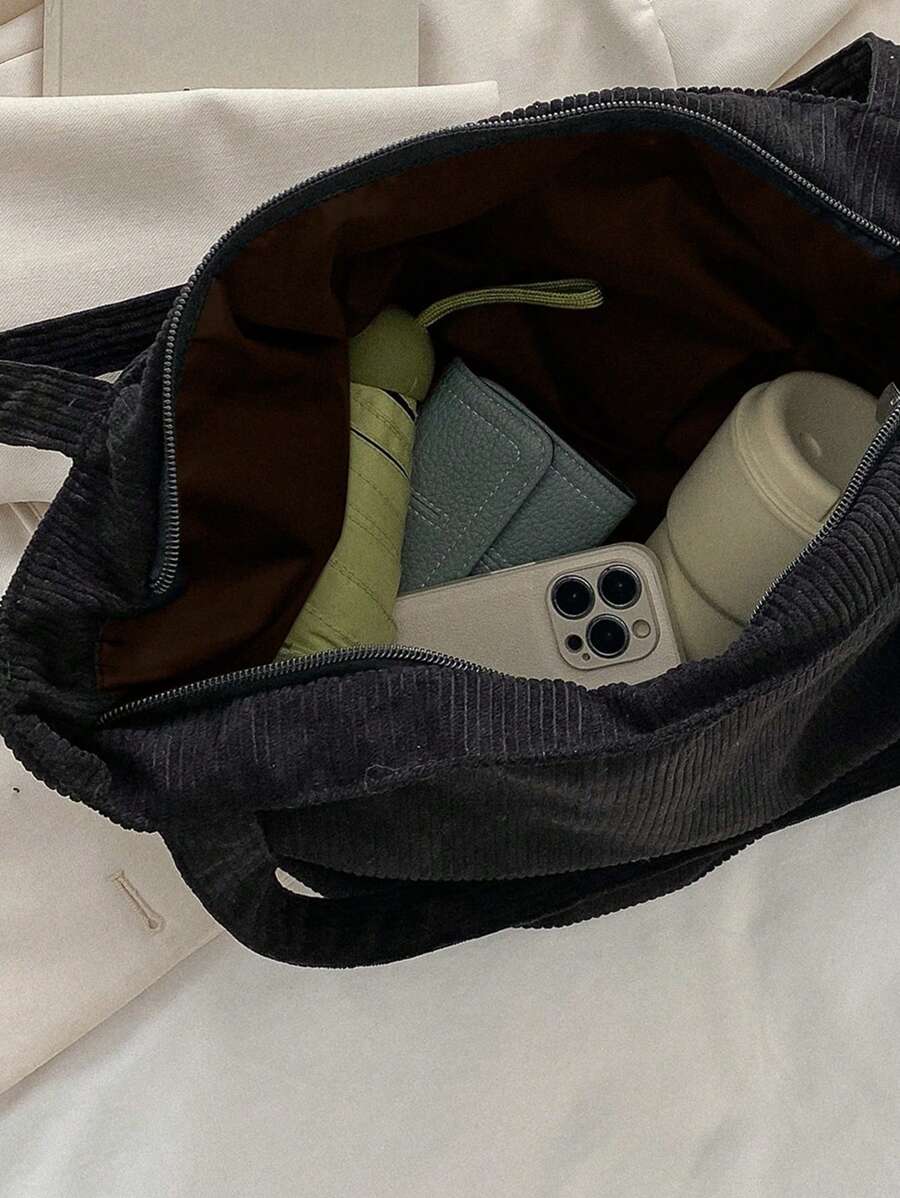 Bolsa de Ombro Athena - Veludo Cotelê Grande Literária | Aurora