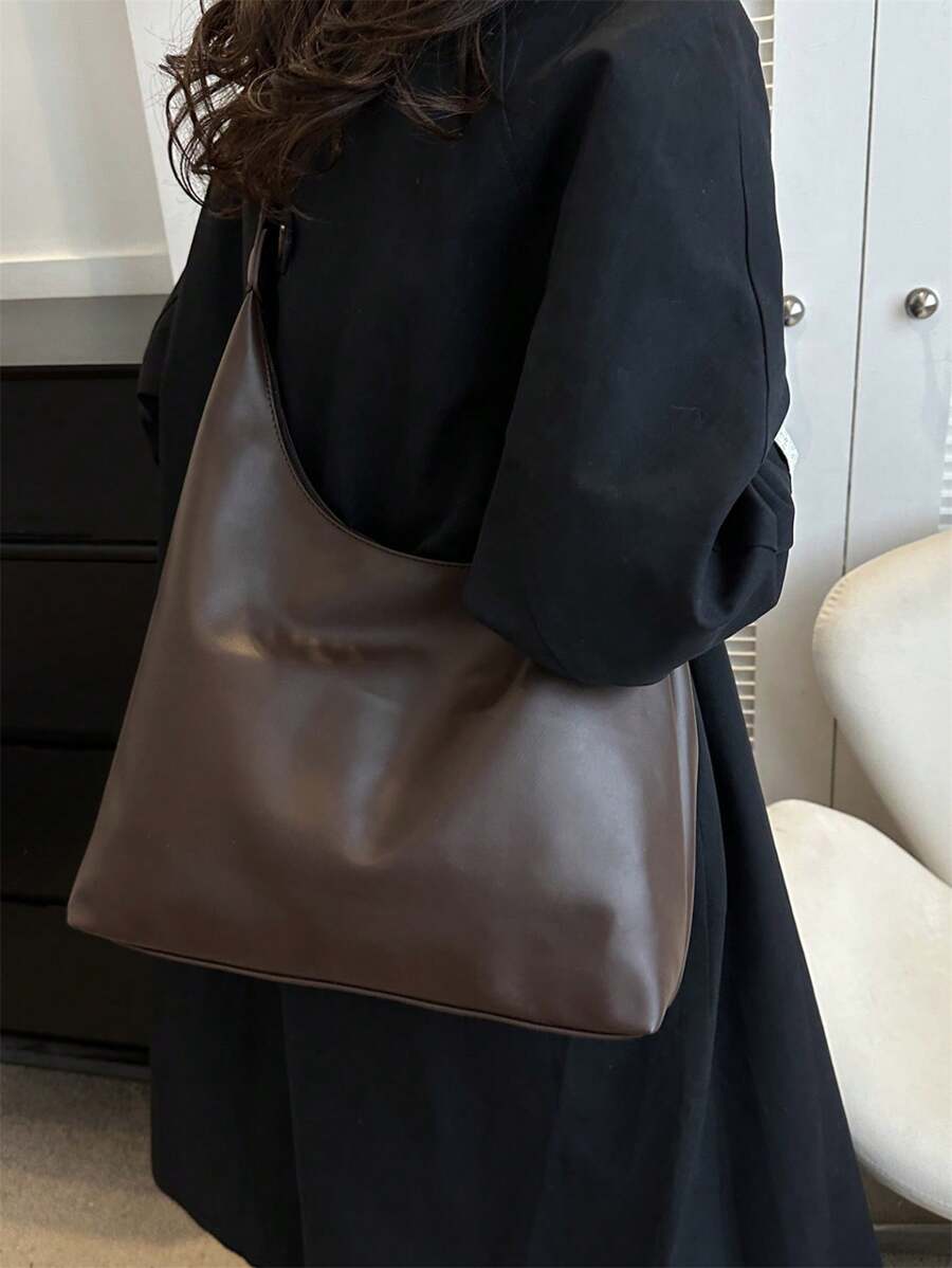 Bolsa de Ombro Artemis - Grande Elegante Preto, Café e Vinho | Aurora