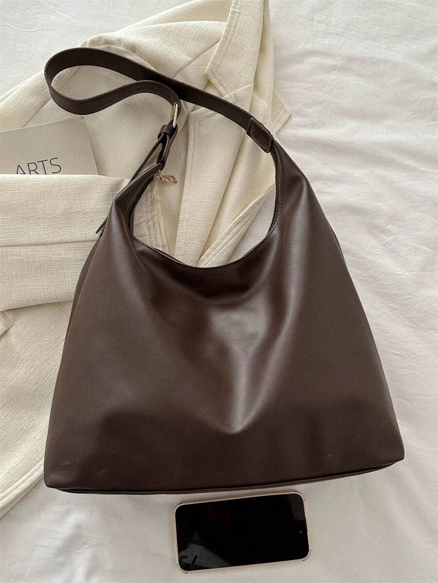 Bolsa de Ombro Artemis - Grande Elegante Preto, Café e Vinho | Aurora