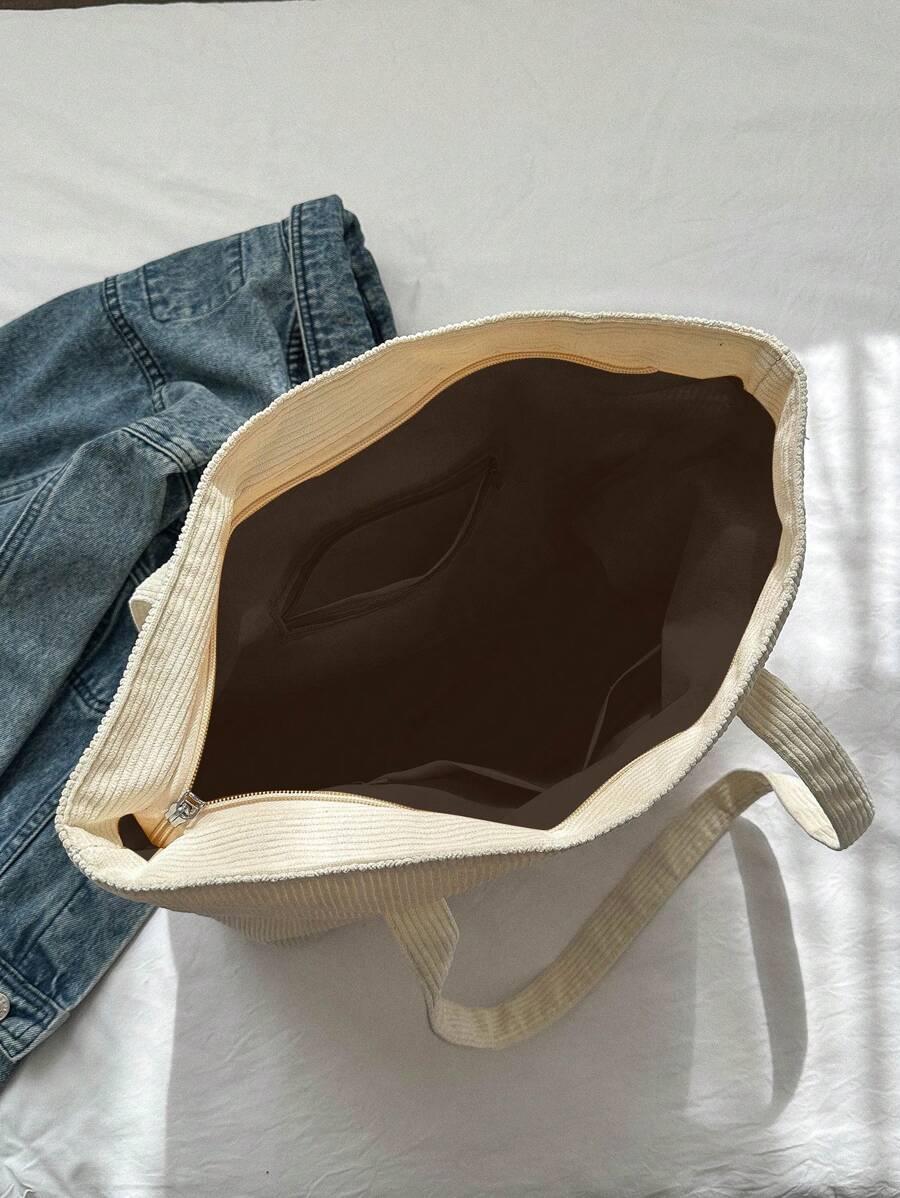 Bolsa de Ombro Athena - Veludo Cotelê Grande Literária | Aurora