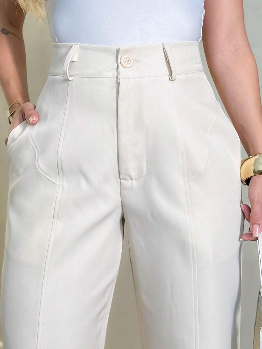 Calça Harmonia - Social Afilada Caramelo Cintura Alta | Aurora