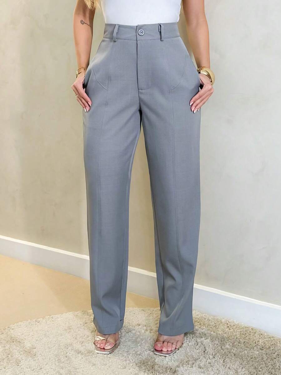 Calça Harmonia - Social Afilada Caramelo Cintura Alta | Aurora