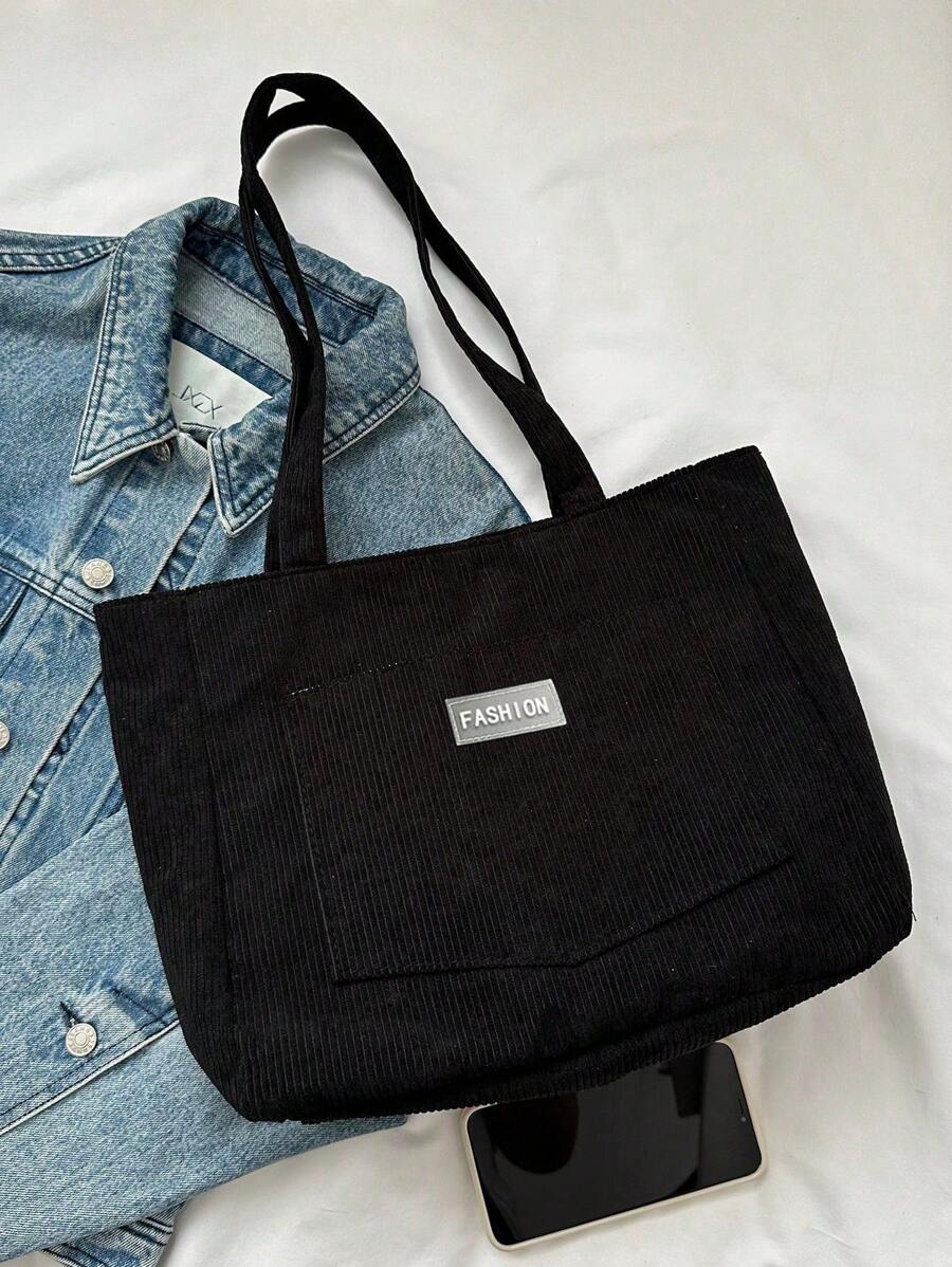 Bolsa de Ombro Athena - Veludo Cotelê Grande Literária | Aurora