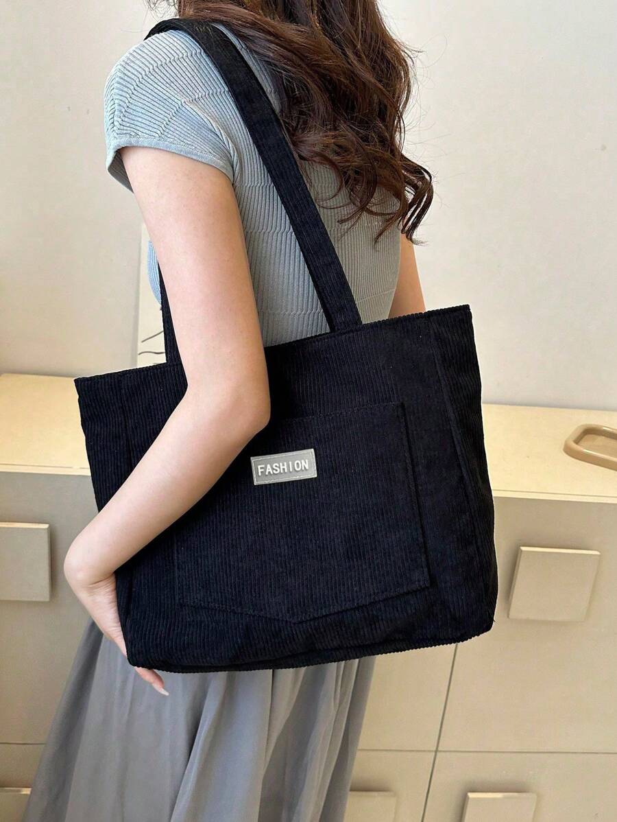 Bolsa de Ombro Athena - Veludo Cotelê Grande Literária | Aurora