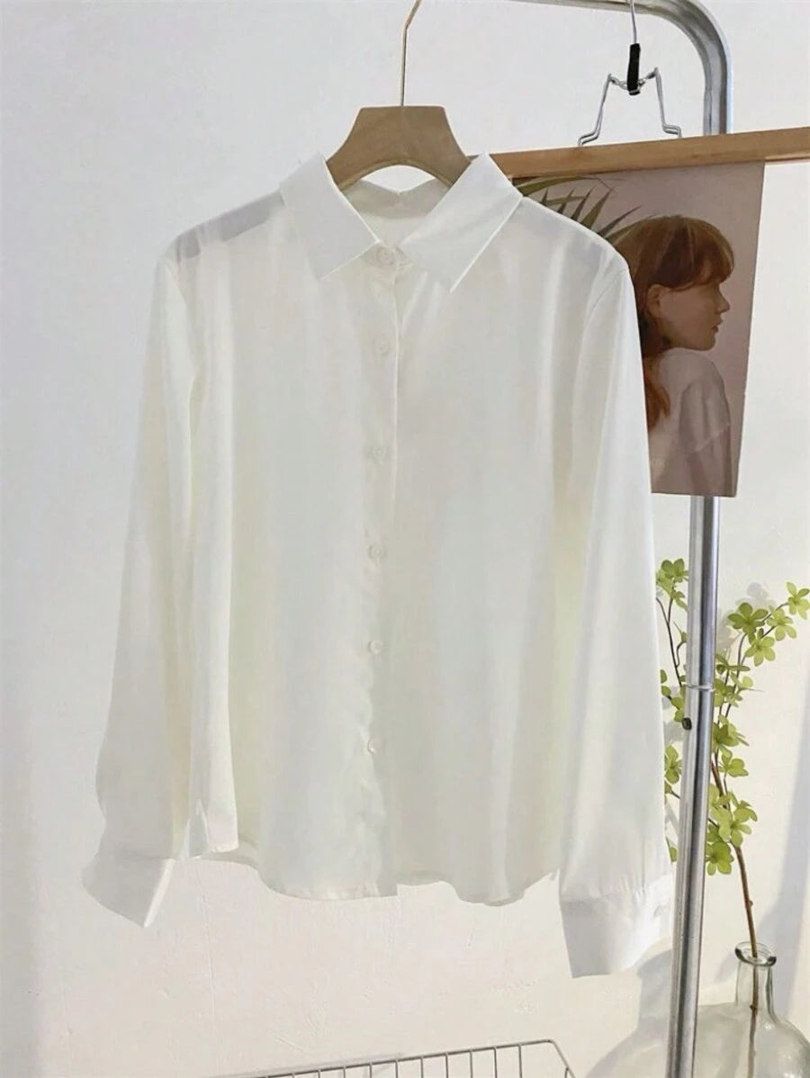 Camisa Hebe - Manga Longa Lapela Preto e Branco | Aurora