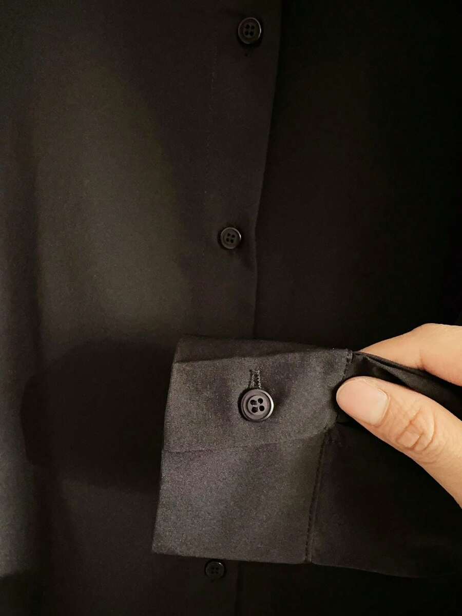 Camisa Hebe - Manga Longa Lapela Preto e Branco | Aurora