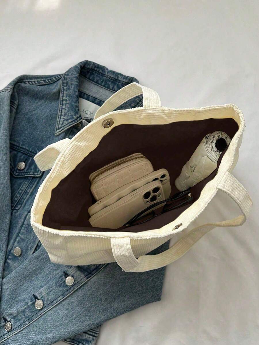 Bolsa de Ombro Athena - Veludo Cotelê Grande Literária | Aurora