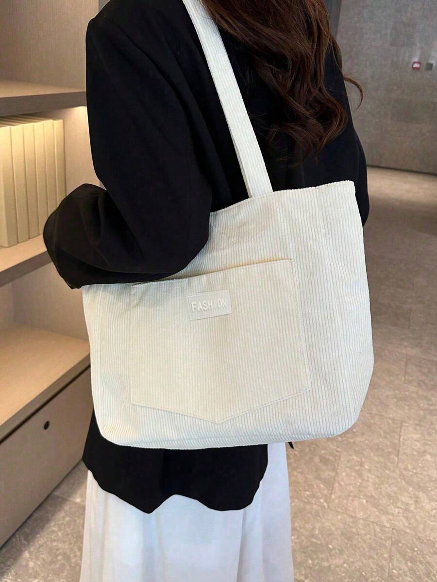 Bolsa de Ombro Athena - Veludo Cotelê Grande Literária | Aurora