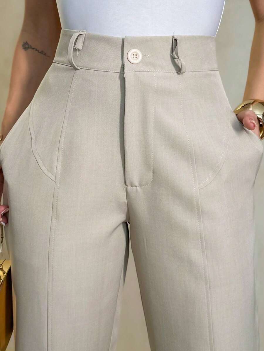 Calça Harmonia - Social Afilada Caramelo Cintura Alta | Aurora