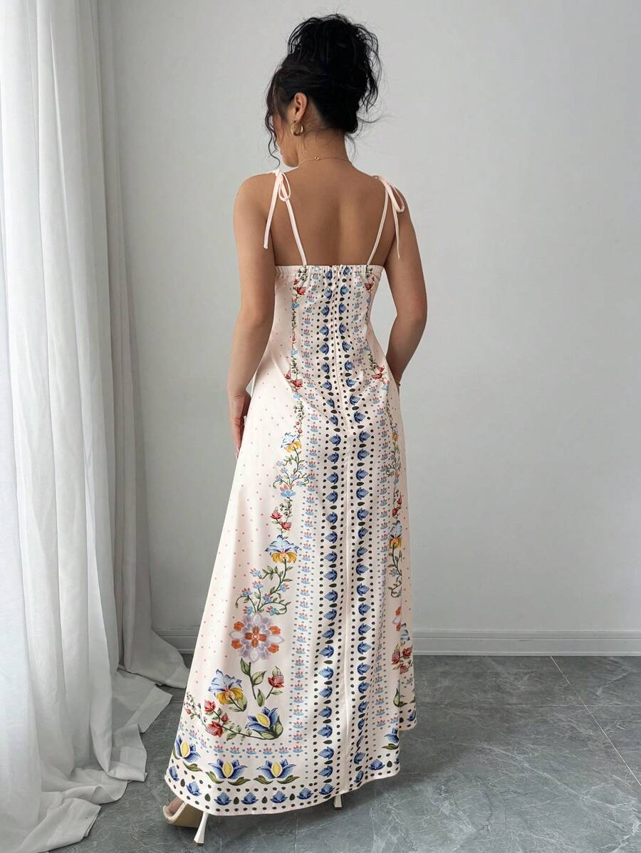 Vestido Flora - Midi Floral Damasco Costas Nuas Boho | Aurora