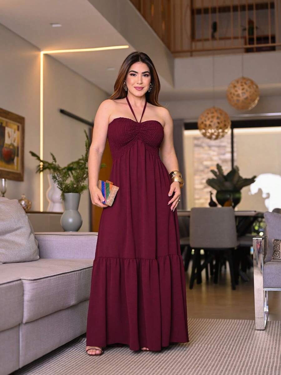 Vestido Longo Persephone -  Boho Alça Fina Luxo | Aurora