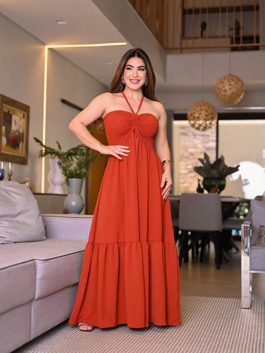 Vestido Longo Persephone -  Boho Alça Fina Luxo | Aurora