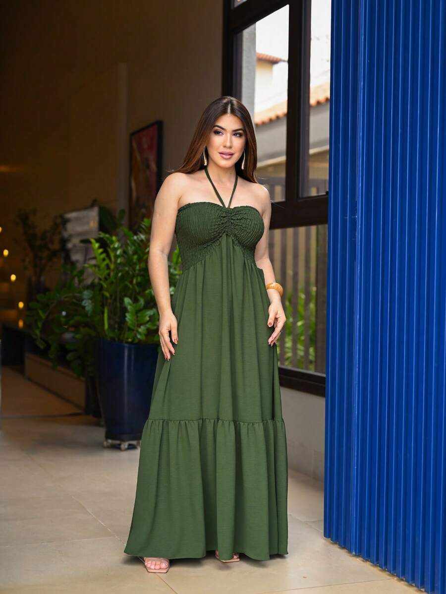 Vestido Longo Persephone -  Boho Alça Fina Luxo | Aurora