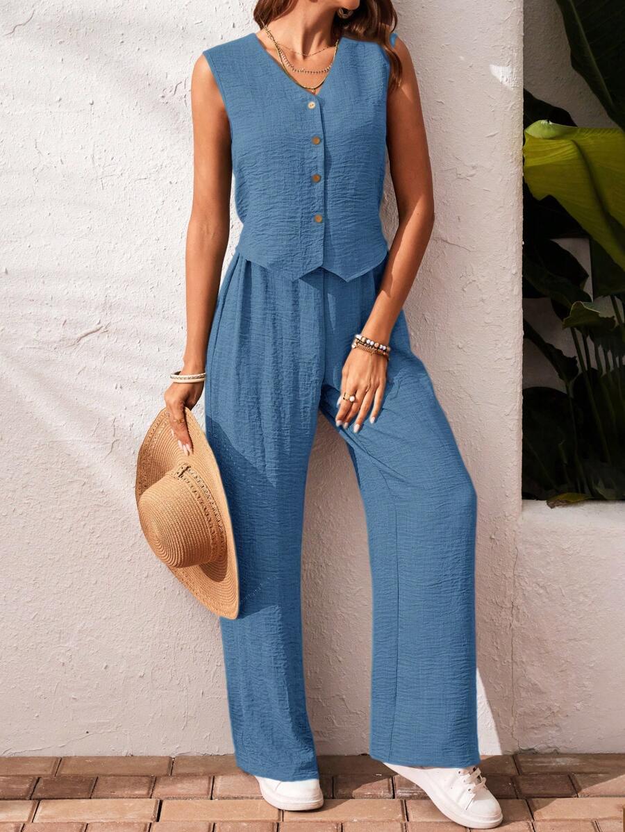 Conjunto Clio - Regata + Calça Chocolate Casual Férias | Aurora