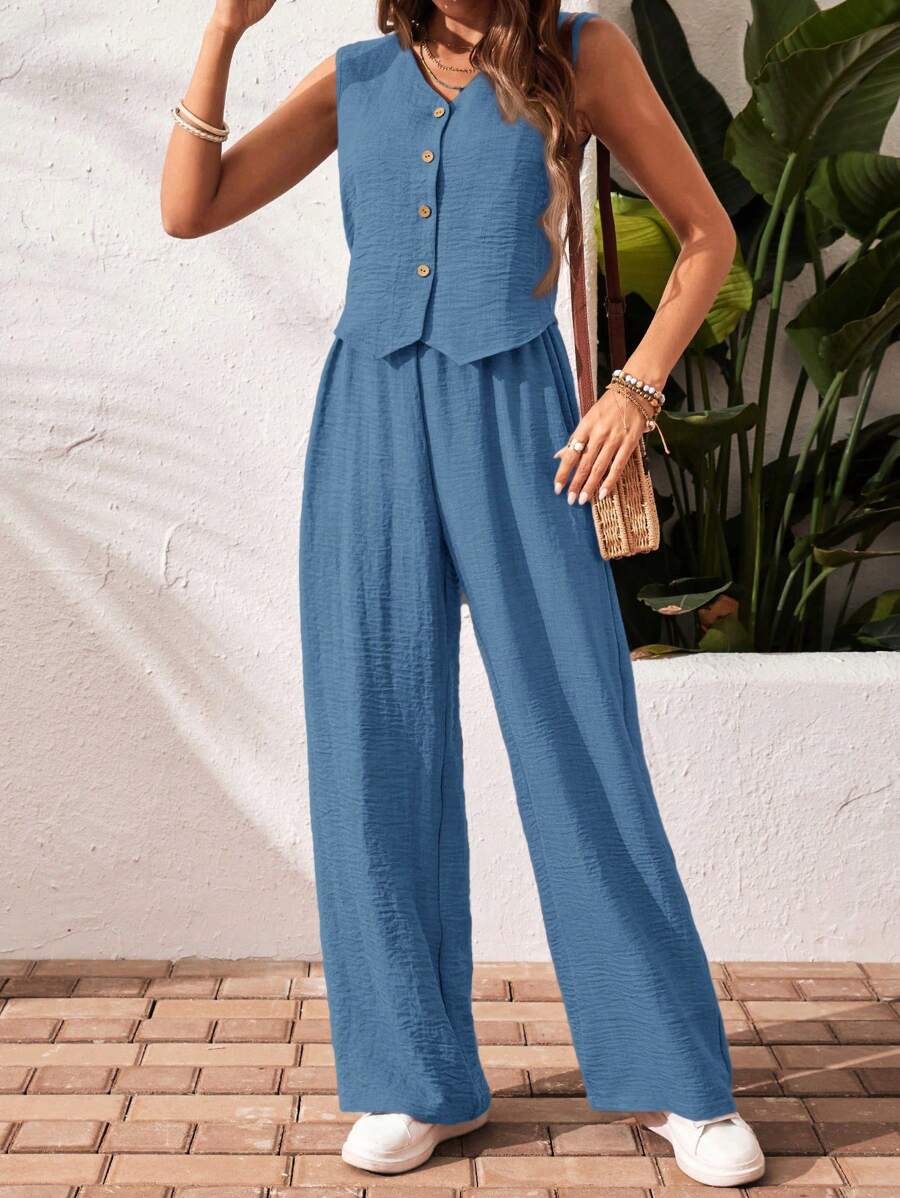 Conjunto Clio - Regata + Calça Chocolate Casual Férias | Aurora