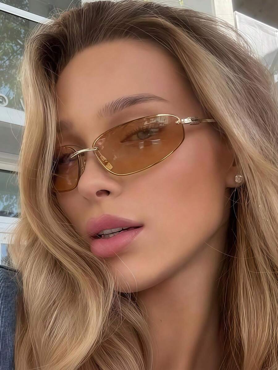 Óculos de Sol Stella - Oval Sem Armação Estilo Y2K | Aurora