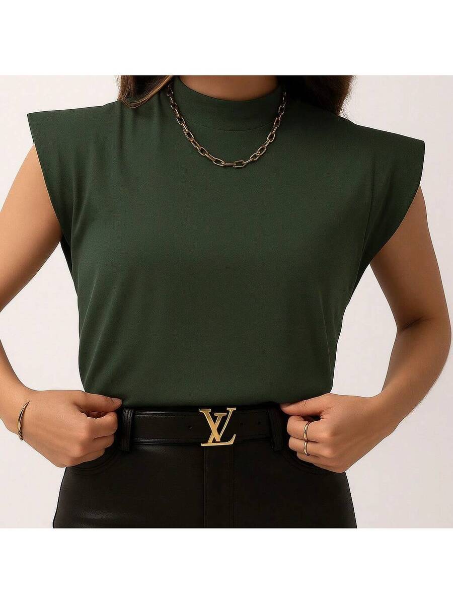 Blusa Tyche - Muscle Marrom Gola Alta Manga Morcego | Aurora