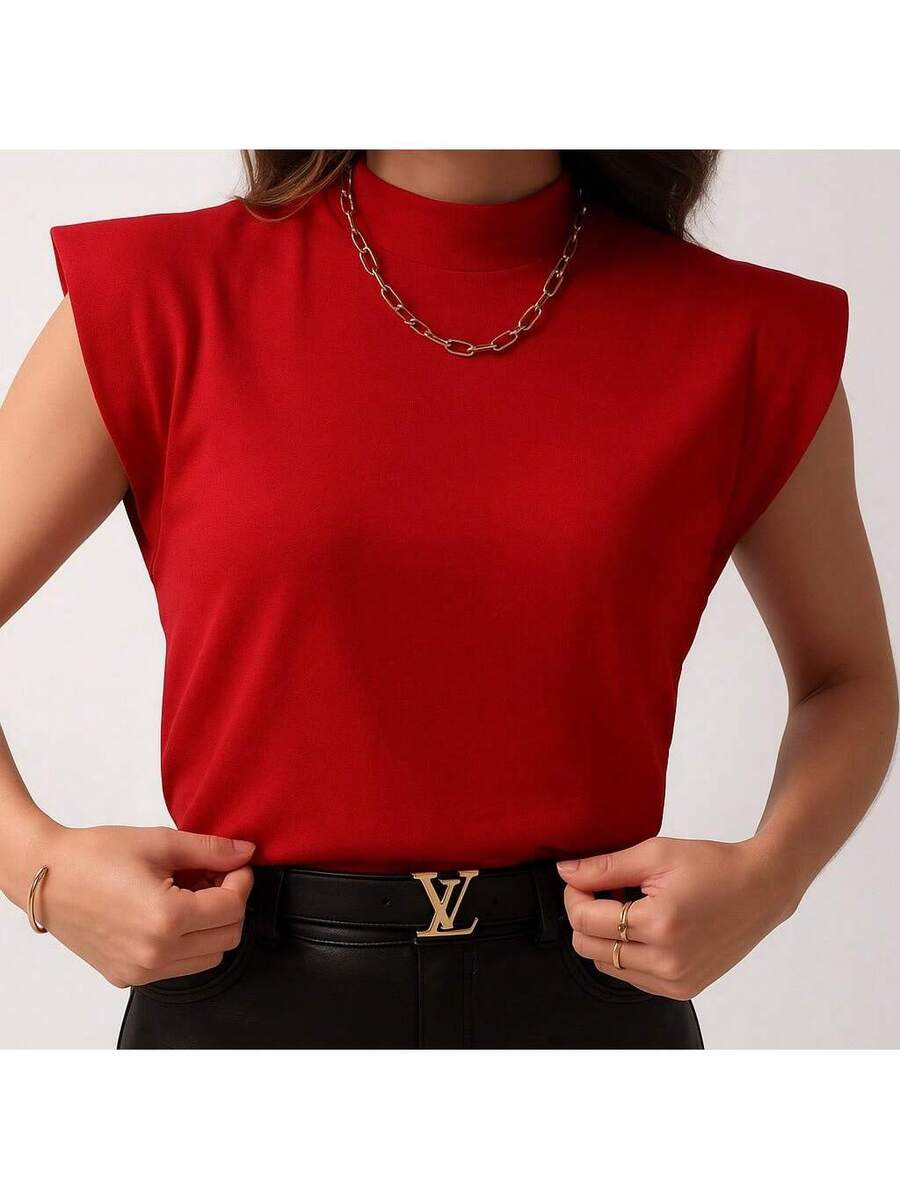 Blusa Tyche - Muscle Marrom Gola Alta Manga Morcego | Aurora