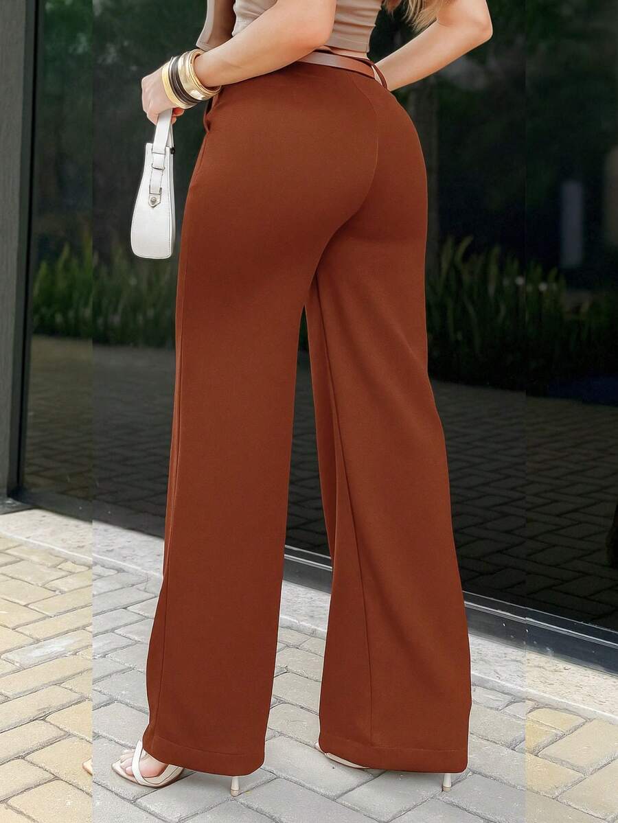 Calça Aphrodite - Pantalona Alfaiataria Cintura Alta com Cinto | Aurora