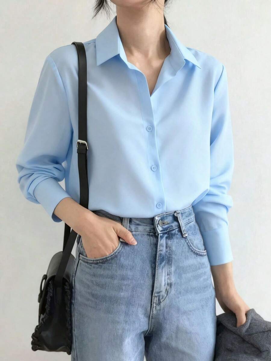 Camisa Hebe - Manga Longa Lapela Preto e Branco | Aurora