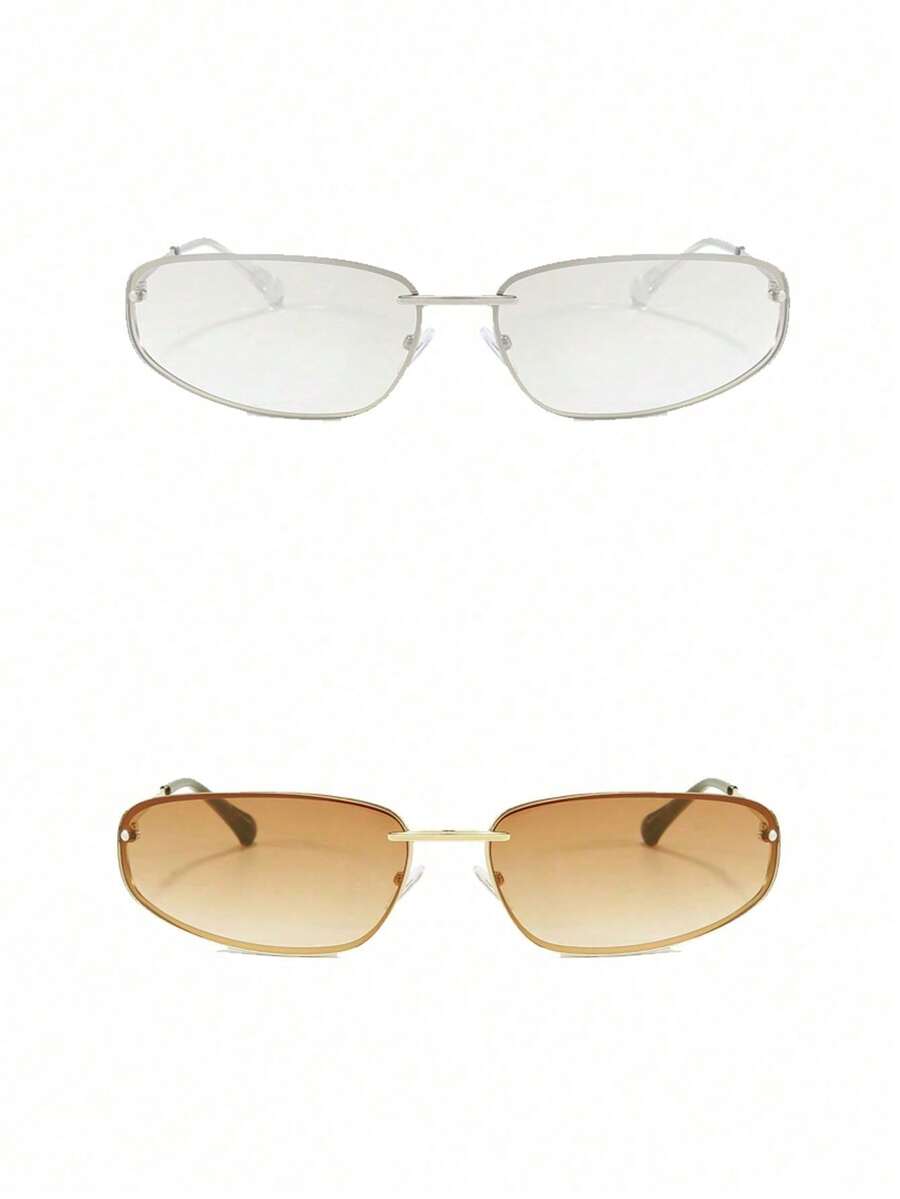 Óculos de Sol Stella - Oval Sem Armação Estilo Y2K | Aurora