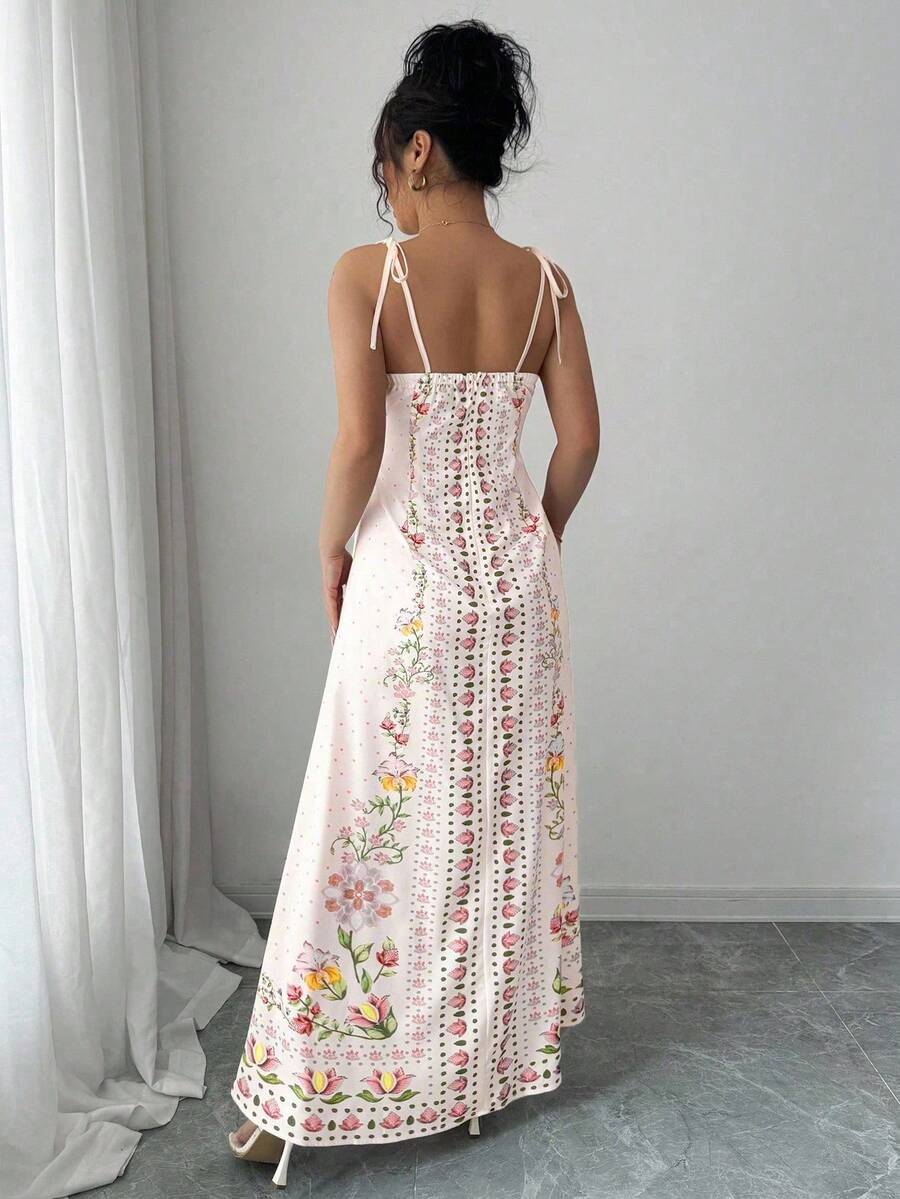 Vestido Flora - Midi Floral Damasco Costas Nuas Boho | Aurora