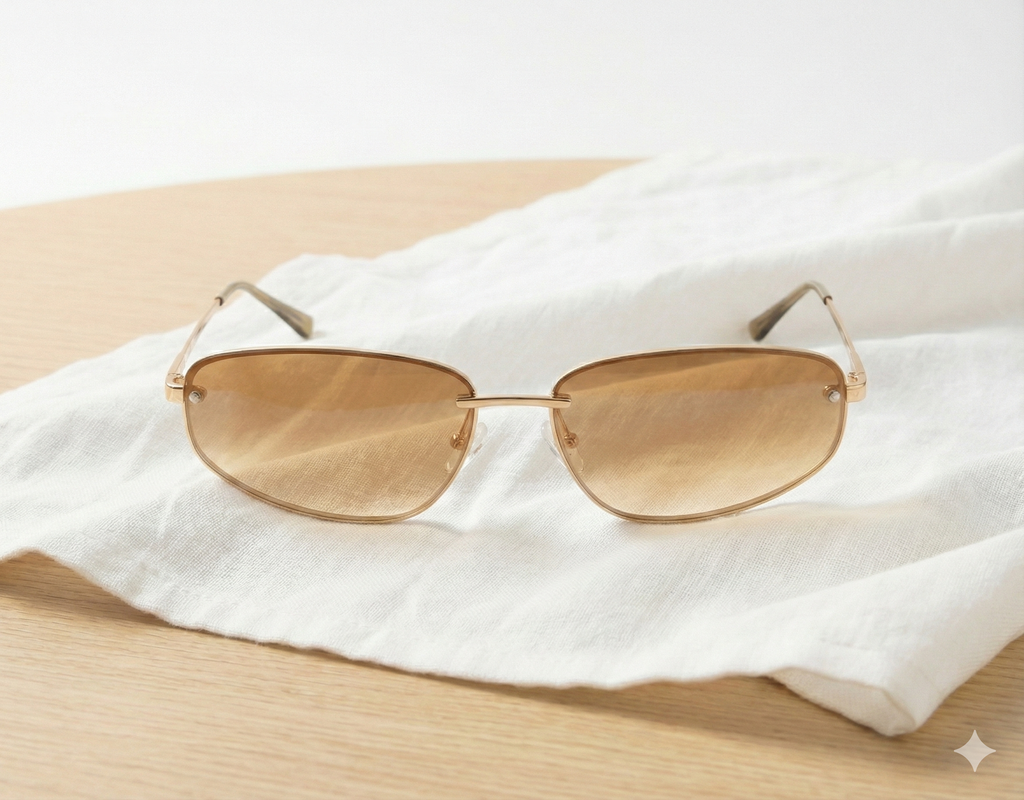 Óculos de Sol Stella - Oval Sem Armação Estilo Y2K | Aurora