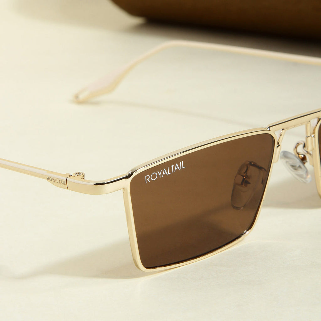 Óculos de Sol Verona – Quadrado Retangular Elegante de Metal | Aurora