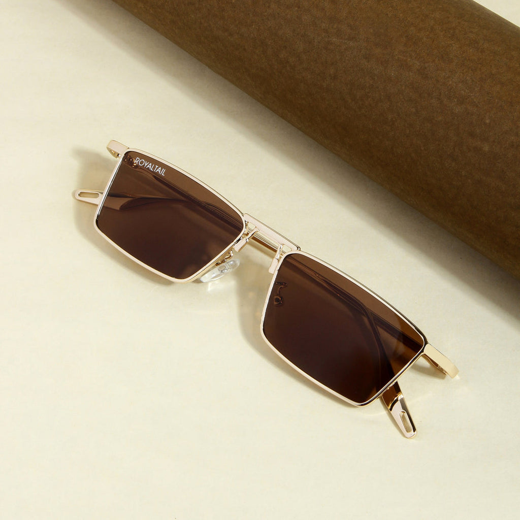 Óculos de Sol Verona – Quadrado Retangular Elegante de Metal | Aurora